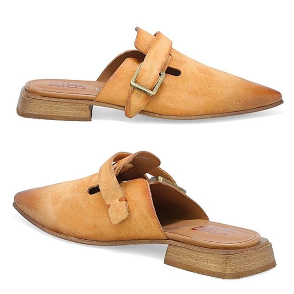 A.S.98 Ayden Pointed Toe MULE Shoes Size 38 7.5 8 Sand Tan Leather NEW $299 - Picture 1 of 16